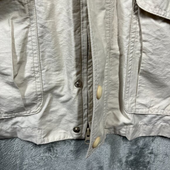 VTG J.Crew Oarsman Field Jacket Medium Beige Hooded Cotton Nylon Utility - Picture 5 of 11